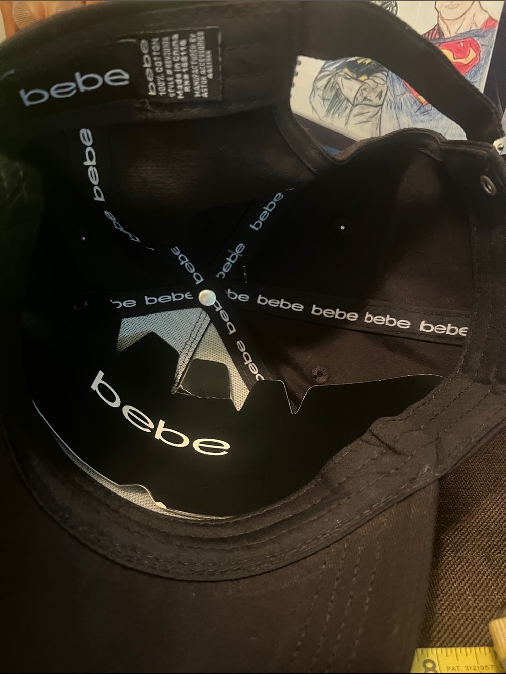 #2959**bebe Black Rhinestone Logo Cap - Picture 6 of 17